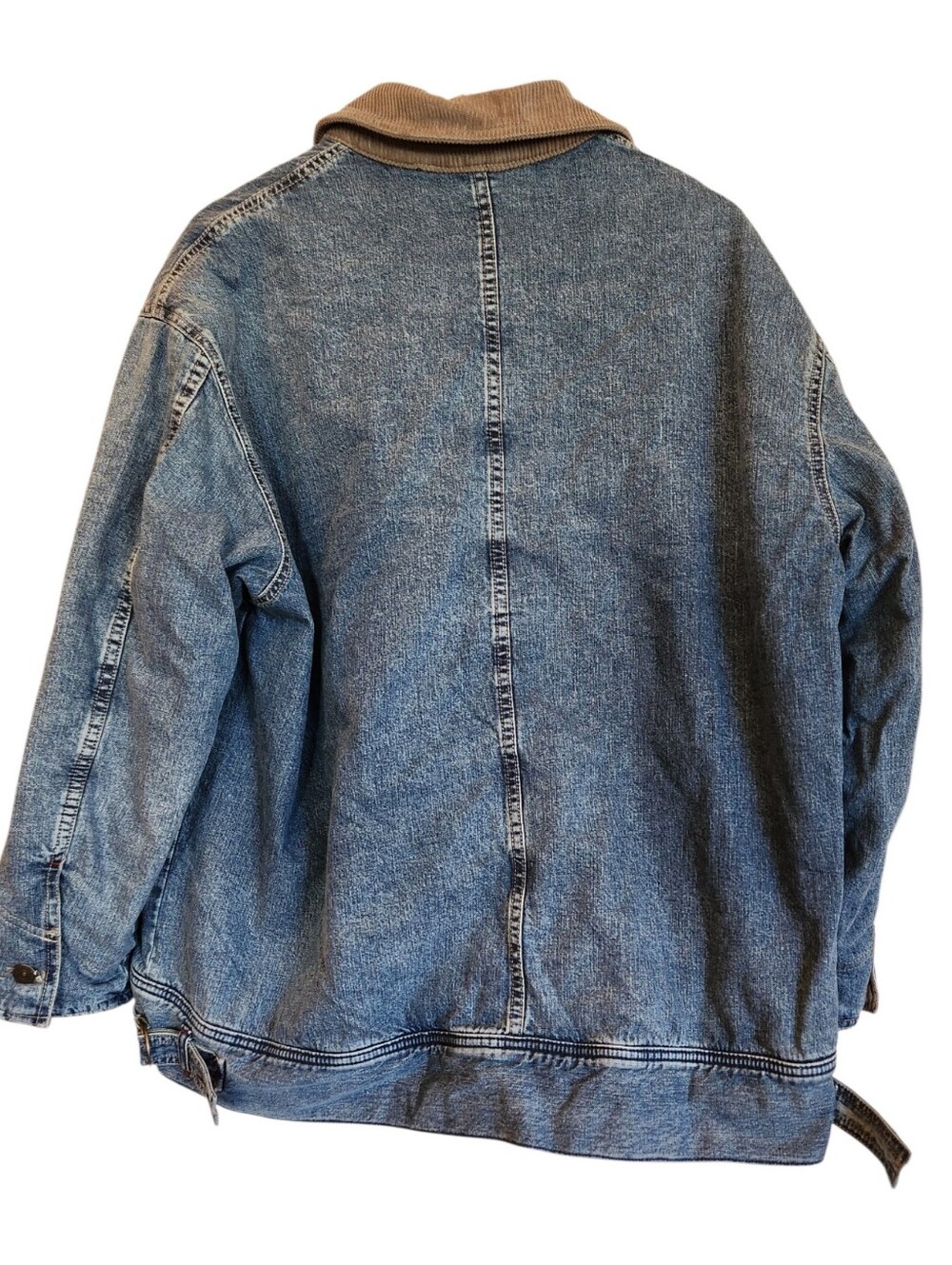 Free People/We The Free Sweet Talk Denim Barn Coat Size M Utility/Jean Jacket - Picture 3 of 16